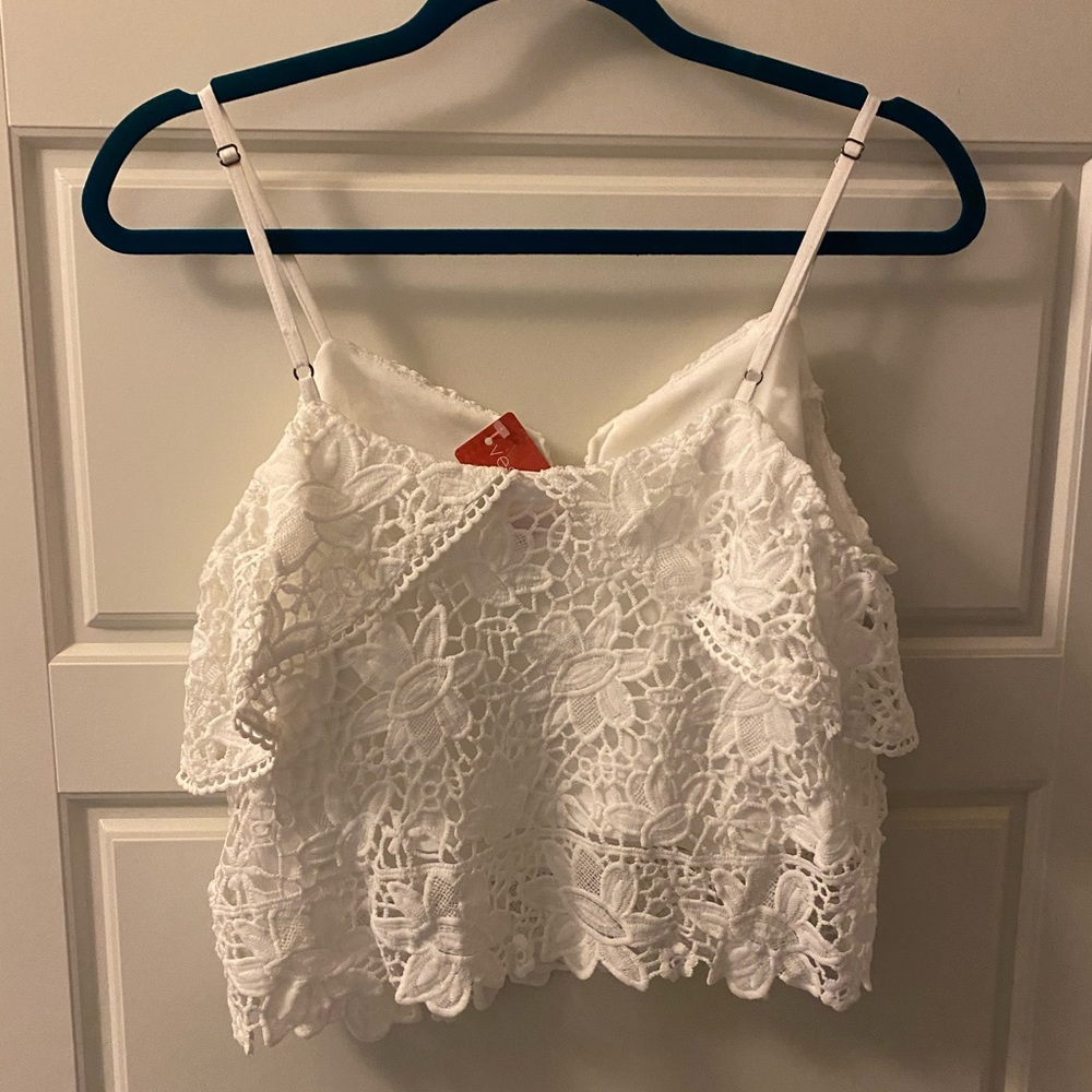 NWT White summer boho tank top size small